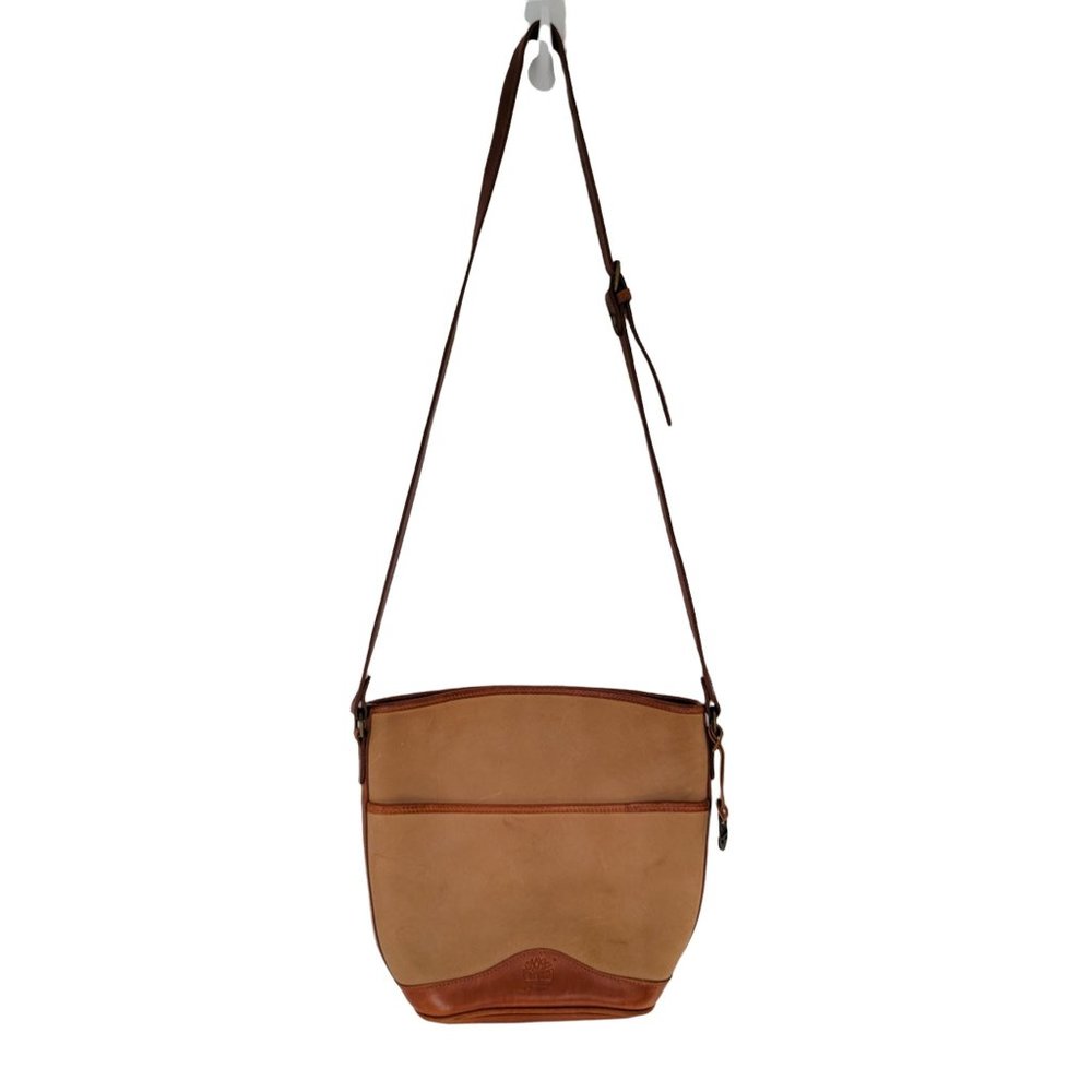 Vintage Timberland Suede Leather Crossbody Bag Camel 1990s